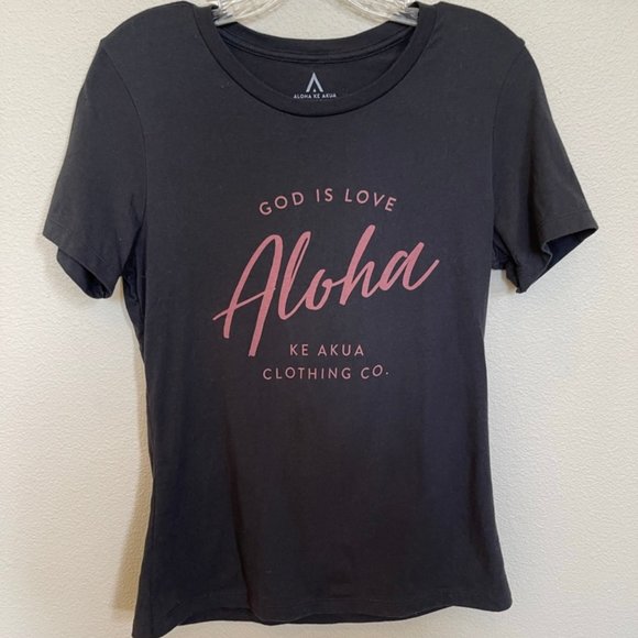 ALOHA KE AKUA CLOTHING CO Maui Hawaii Black T-Shirt Women's Size Small - Picture 2 of 7